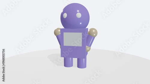 Colorful robot character holding a book for school education and learning concept illustration