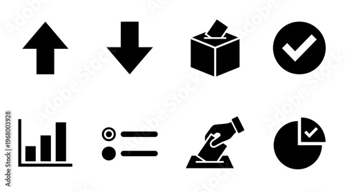 Data Decision Vector Icons for Voting and Analytics Design