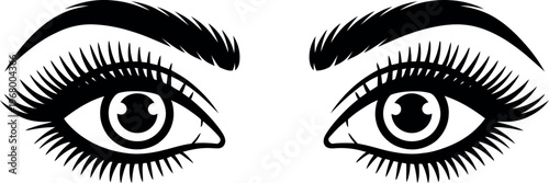 Eyes vector silhouette set representing vision, observation, and human expression in clean black illustration design