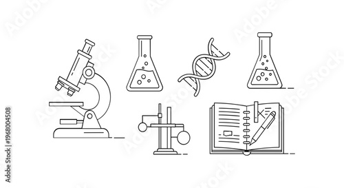 Laboratory Equipment and Scientific Instruments Illustration.