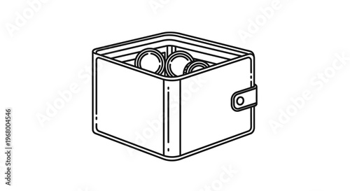 Leather wallet with coins inside vector illustration. Money savings concept.