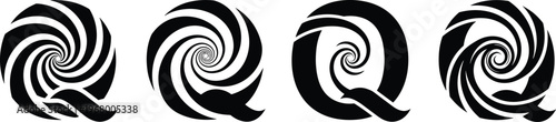 Abstract vector art spiraling swirls and dynamic vector designs for modern graphics