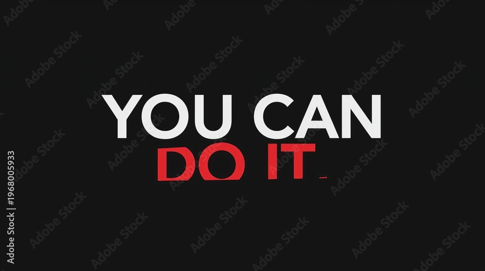Fototapeta premium Vintage Retro T-Shirt Design with Motivational You Can Do It Typography on Black Background
