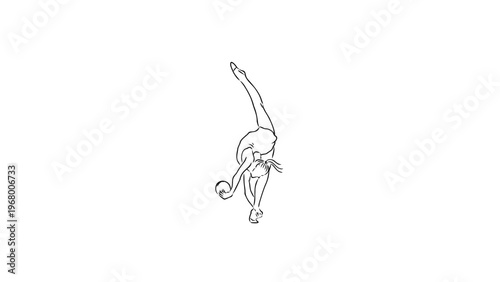 A minimalist vector illustration of a gymnast performing a handstand