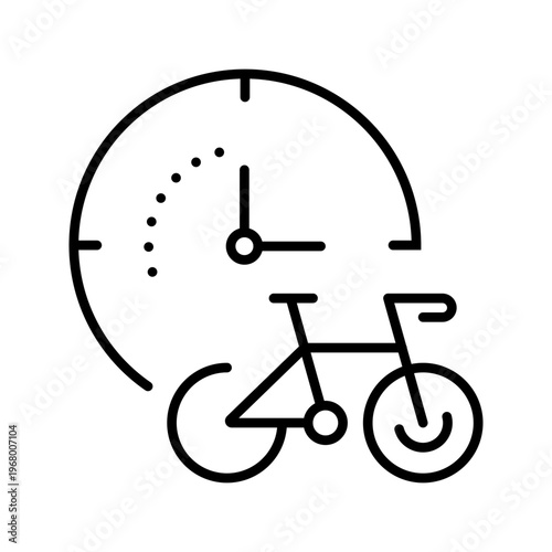 Bike sharing icon. Transport and bike sharing line symbol. Black and white.