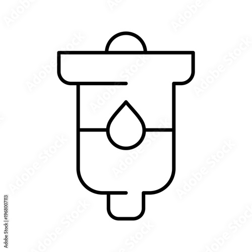 Blood transfusion icon. Healthcare and blood transfusion line symbol. Black and white.