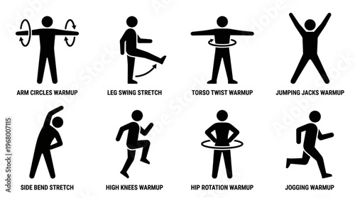Bodyweight Exercise Vector Icons for Fitness and Training