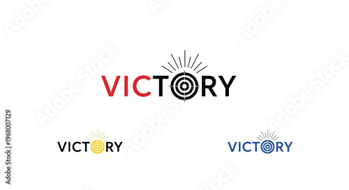 Victory logo design with target symbol.
