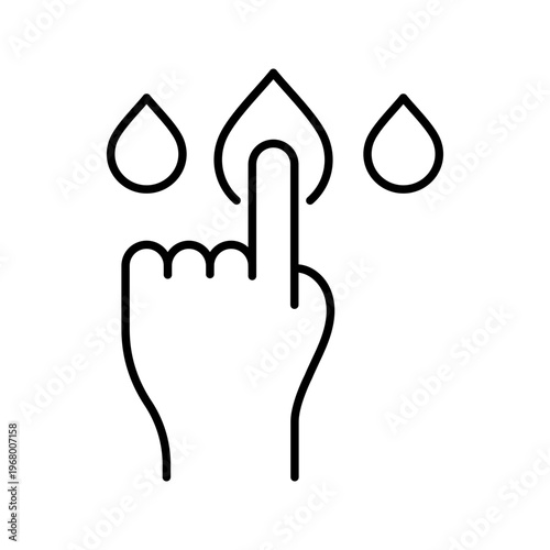 Blood test icon. Healthcare and blood testing line symbol. Black and white.