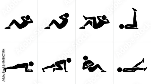 Bodyweight Exercise Vector Icons for Fitness and Training