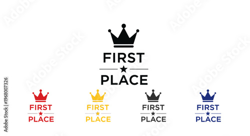 Collection of first place winner logos.