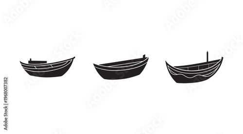 Blacksilhouetteofthreeboatsonwater  boatsilhouettes  threeboats  watertransportation  sailingboats