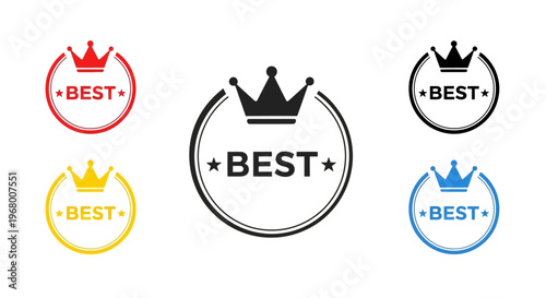 Collection of best quality guarantee icons.