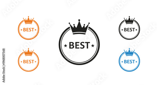 Collection of best crown icons.