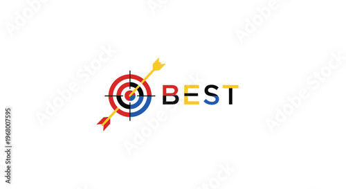 Colorful target with arrows logo design.