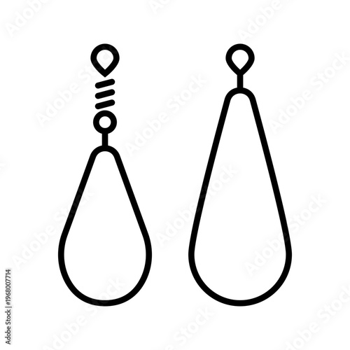 Fishing bait icon. Recreation and fishing line symbol. Black and white.