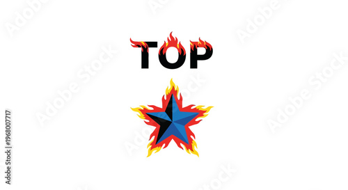 A colorful star graphic with text.