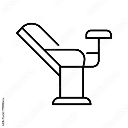 Gynecology chair icon. Healthcare and gynecology line symbol. Black and white.