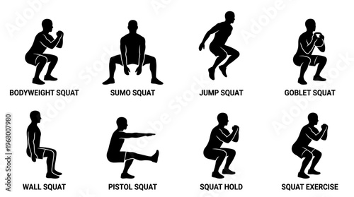 Fitness Exercise Vector Icons for Workout and Training Design