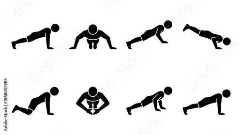 Fitness Exercise Vector Icons for Workout and Training Design