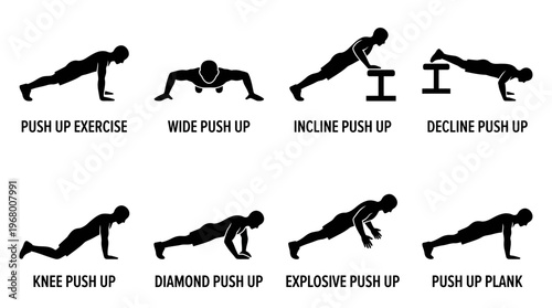 Fitness Exercise Vector Icons for Workout and Training Design