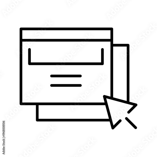 Password field icon. Technology and authentication line symbol. Black and white.