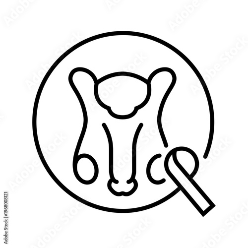 Penile cancer icon. Healthcare and oncology line symbol. Black and white.