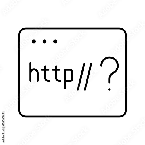 Phishing url icon. Technology and cybersecurity line symbol. Black and white.