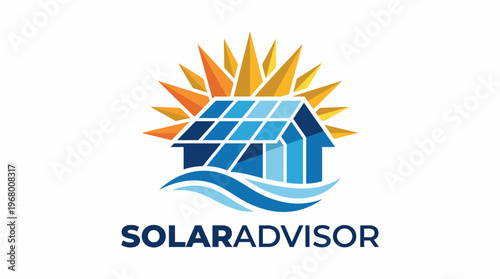 An eco-friendly house equipped with solar panels radiates sun rays, illustrating sustainable energy solutions, perfect for green technology and environmental awareness promotions.