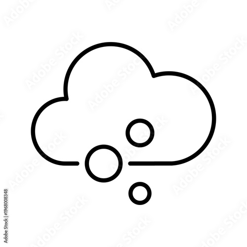 Snow fall icon. Nature and precipitation line symbol. Black and white.