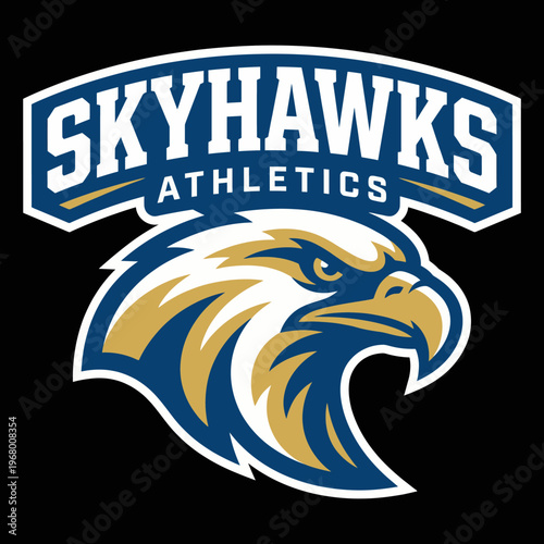 The strong eagle logo symbolizes determination and resilience for the Skyhawks athletics team, perfect for merchandise and promotional materials in sports branding.