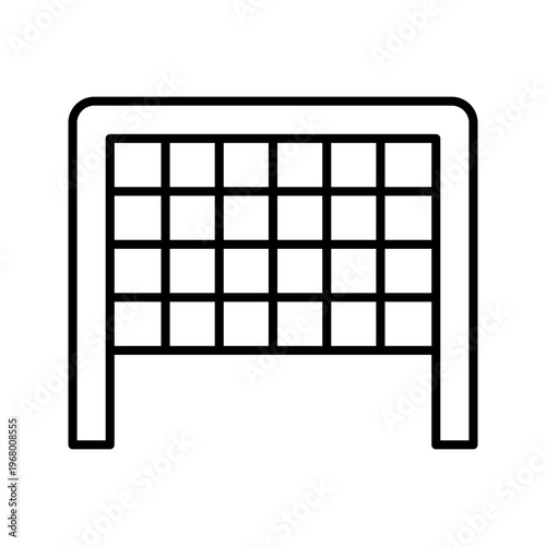 Volleyball net icon. Sports and volleyball line symbol. Black and white.