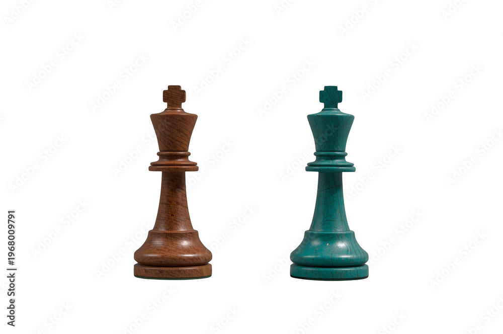 Fototapeta premium Chess kings facing off, showing strategic competition
