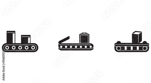 Factory conveyor belts with cargo moving along production line in industrial setting with machinery and equipment for manufacturing process  industrial automation and production  factory workflow