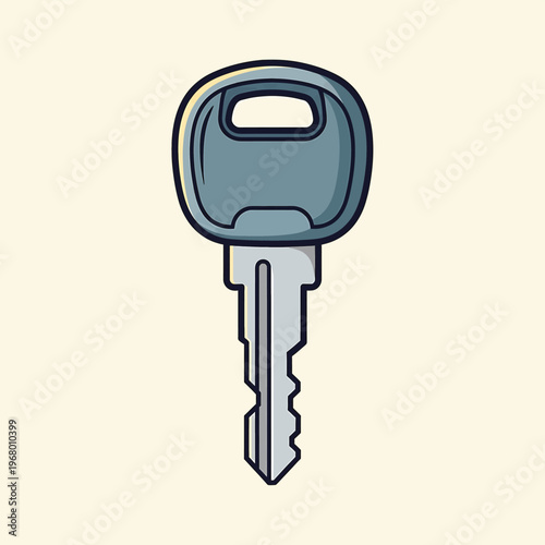 A large metal house door key.