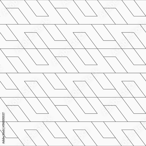 Seamless vector pattern. Abstract geometric linear background. Regularly repeating geometric ornament with simple geometric shapes. Black and white geometric background.