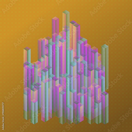 Isometric City abstract background with abstract, background, and structure elements; structured composition, muted palette, futuristic mood.