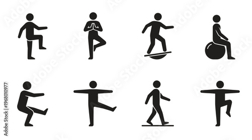 Bodyweight Fitness Vector Icons for Training and Workout Design