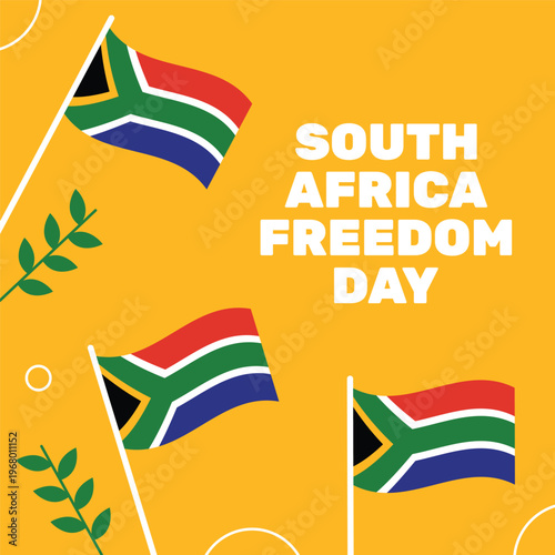 South Africa Freedom Day Celebration Design Event Background With Flag