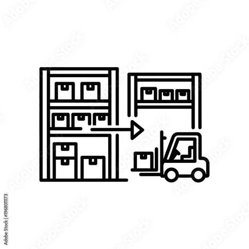 Warehouse Storage and Material Handling with Forklift Equipment in Industrial Environment