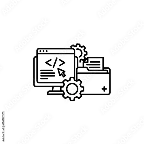 Web Development and Coding Concept Illustration for Technology and Programming