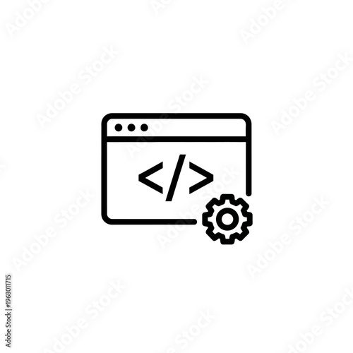 Web Development and Coding Technology Icon for Digital Programming