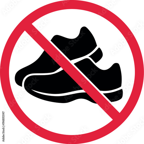 No shoes allowed icon vector representing “please remove your shoes” sign for homes, offices, and public spaces illustration