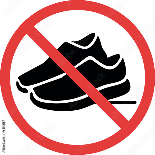 No shoes allowed icon vector representing “please remove your shoes” sign for homes, offices, and public spaces illustration