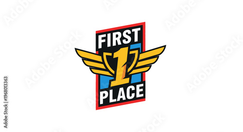 First place winner logo graphic design.