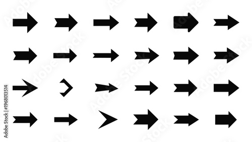 A collection of black arrows pointing in various directions creating a dynamic visual pattern a striking silhouette high quality professional detailed