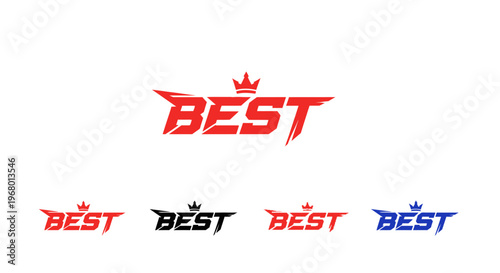 Collection of BEST logos with crown.