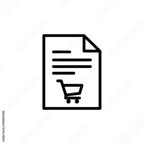 Modern E-commerce Shopping Cart Document in Digital Commerce Concept