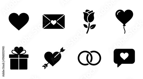 Romantic Love Vector Icons for Valentine’s Day Design