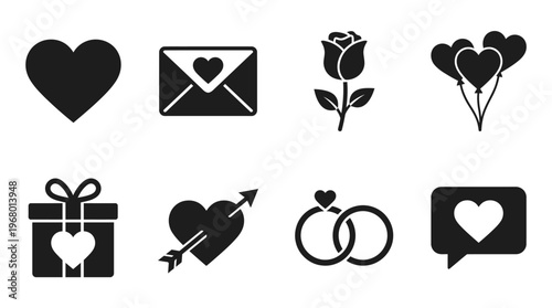 Romantic Love Vector Icons for Valentine’s Day Design